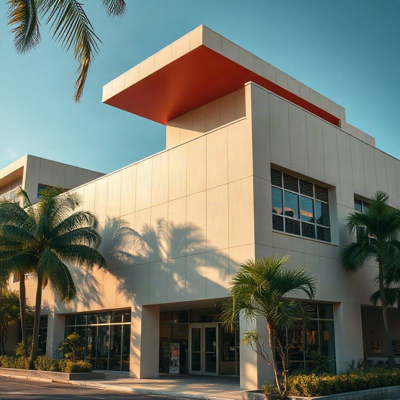 Fachada comercial na Asa Norte de Brasília